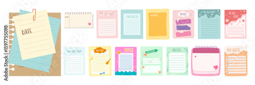Colorful Cute Note Paper Templates Collection