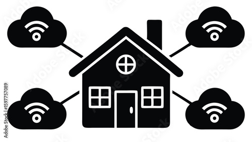 Smart Home Vector Illustration with Modern Design and Colorful Surroundings