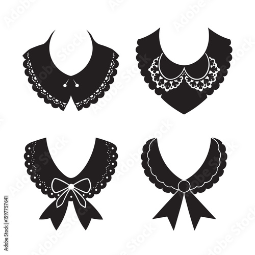 detachable lace collar silhouette set bundle