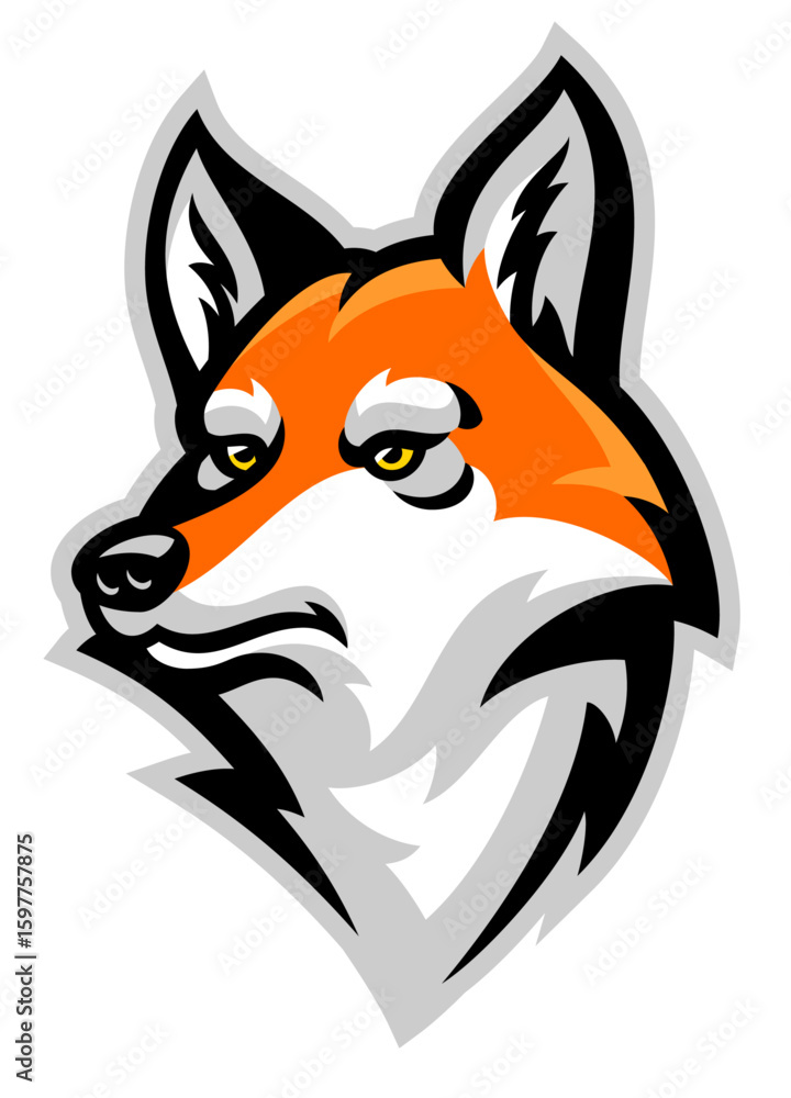 Obraz premium Mascot Design of Fox Head