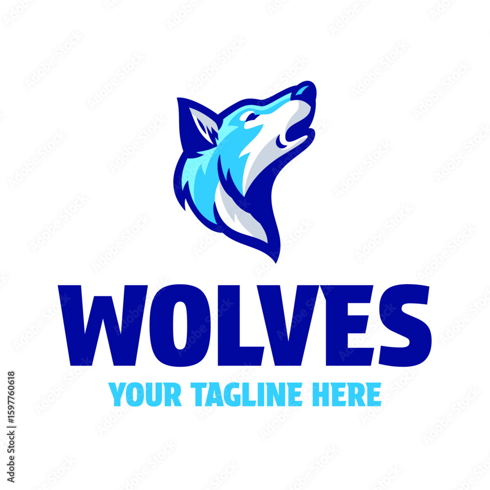 Naklejka premium Wolf Head Logo Design Illustration