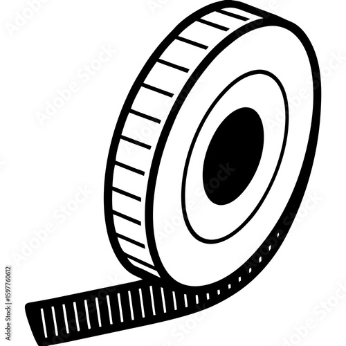 Black measuring tape on white background tape measure ruler