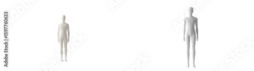 3D rendering of a white, simplistic human figure standing upright. Perfect for various conceptual and graphical design uses isolated