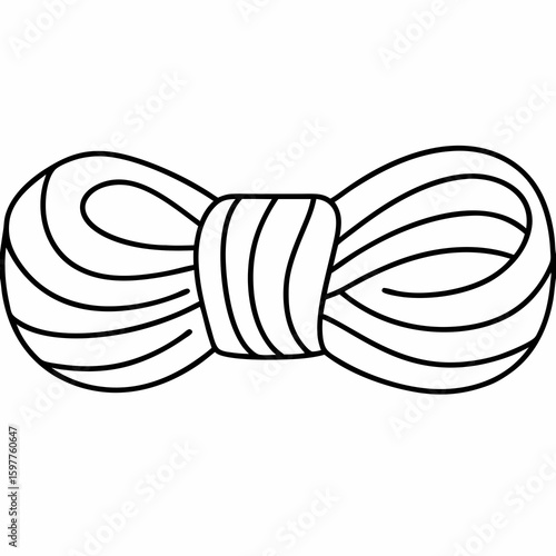 Black outline of a skein of yarn thread fiber
