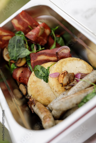 Savory breakfast platter wi...