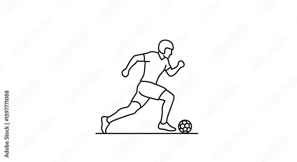 Soccer player dribbling vector illustration for sports game design and athletic training resources online Soccer player dribbling vector illustration for sports game design and athletic training resources online