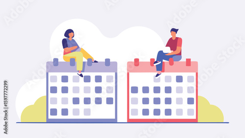 People sitting on calendars discussing plans and schedules for the upcoming weeks and months ahead
