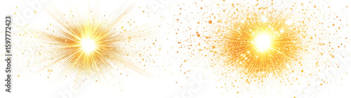 a gold flare vector in center isolated on a transparent background 