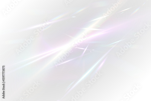 Fotografi Overlay of bright spectrum rays and transparent prism effects