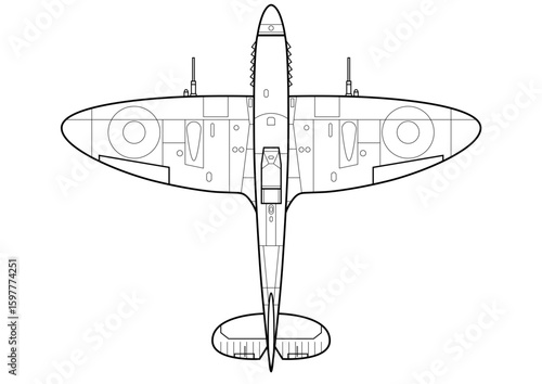 Canvas-taulu RAF Supermarine Spitfire fighter plane of WW2