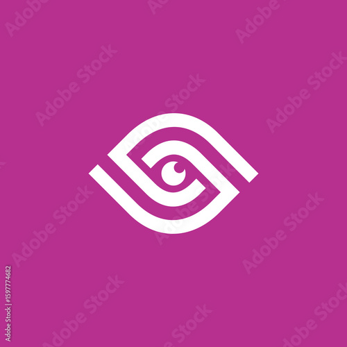 Letter S Eye Line Logo Design Vector Template