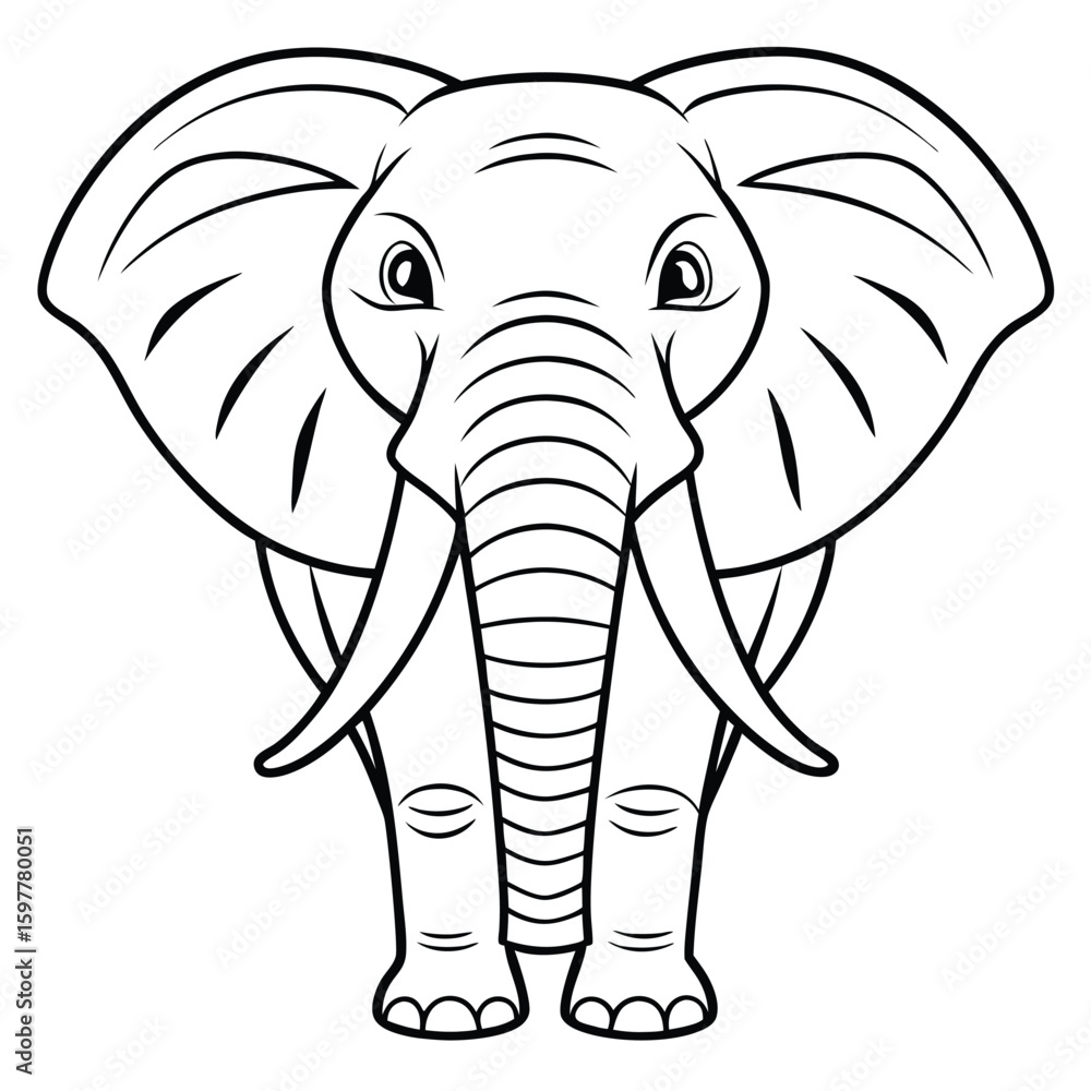 Naklejka premium Charming group of animals illustration for a coloring book page isolated on white background