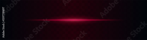 Flash line. Thin horizontal light flare with blurred glow and soft diffusion. Minimal composition on transparent background with high contrast and sleek symmetry.