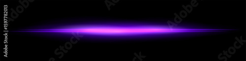 Intense horizontal beam with bright central area and wide fading glow. Clean abstract effect combining sharp and soft contrasts in one direction.