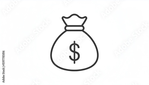 Simple money bag icon