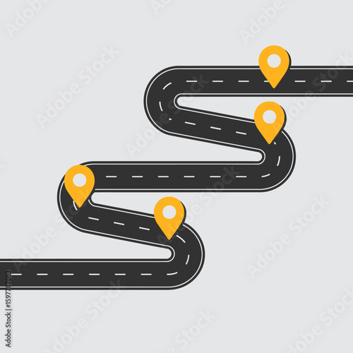 Roadmap Journey A Minimalist Digital Illustration of Strategic Destinations