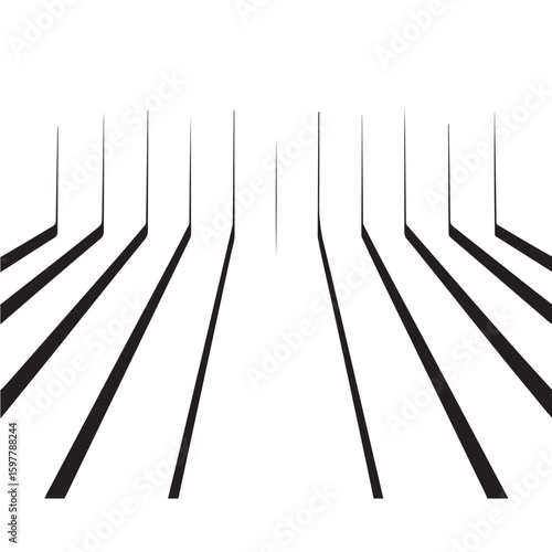 Isolated black and white abstract background with piano keyboard keys
