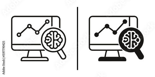 Data Analysis & Visualization: Captivating graphic of data analysis with brain and computer screen