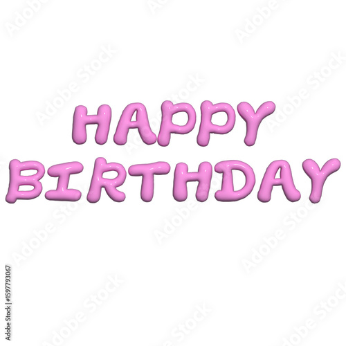 3D Balloon Word Happy Birthday