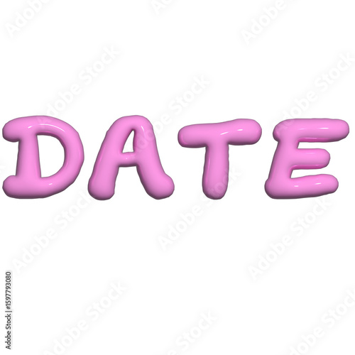 3D Balloon Word Date