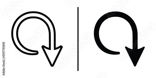 Reverse Arrow Icon: A pair of reverse arrow icons, one outlined and the other filled, stand side-by-side, visually representing the concept of going back or reversing a direction.