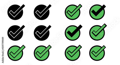 Visual Representation of Checked Items and Their Status in a Grid Layout Featuring Distinctive Color Coding for Clarity and Organization