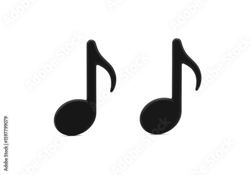 Black musical notes on a white background are a simple yet elegant representation of music and melody and can be used in various creative projects