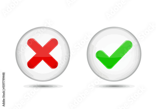 Visual Representation of Correct and Incorrect Options Demonstrating Choice Selection and Decision Making Processes Through Simple Symbols