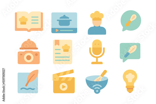 Cooking and culinary tools vector illustration for educational design in flat style