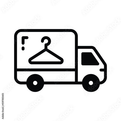 Premium glyph icon of delivery laundry van