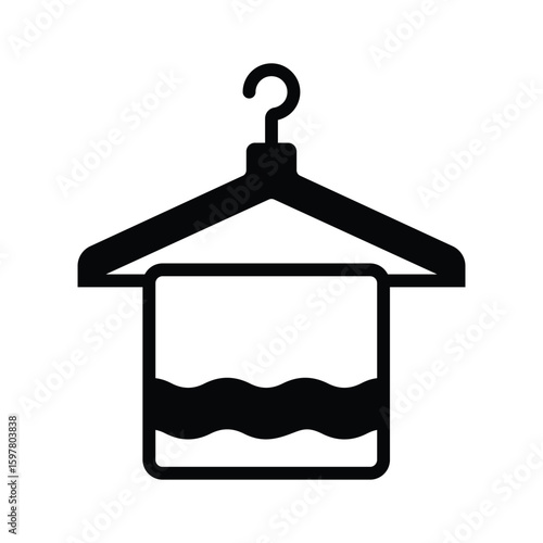 Sleek glyph style icon of horizontal towel hanger