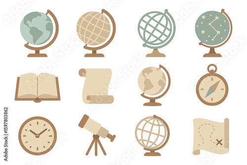 Vintage navigation theme vector illustration for icon design in flat style