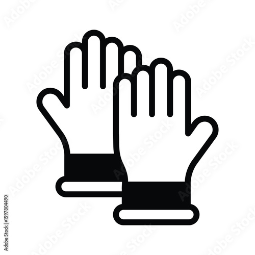 Trendy glyph icon of rubber hand gloves