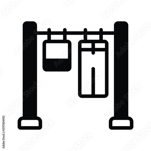 Modern glyph style icon of drying hanging clothes