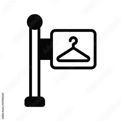 Trendy glyph icon of informational laundry board