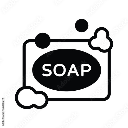 Easy to use glyph icon of cleaning soap bar