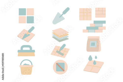 Construction tools vector illustration for building and repair projects in flat style