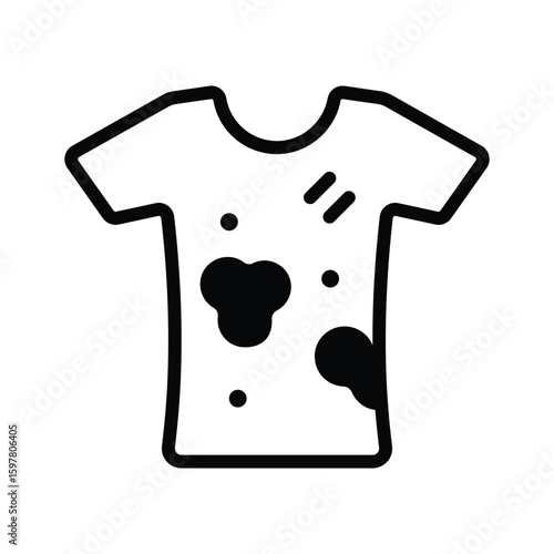 Handy glyph icon of dirty stained shirt