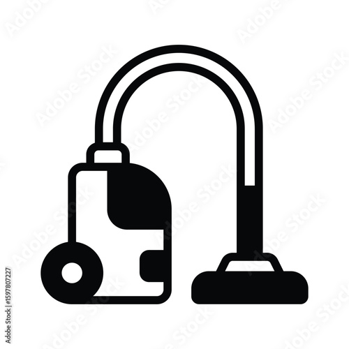 Handy glyph style icon of home vacuum cleaner