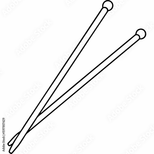 Knitting needles crossed on white background straight tool