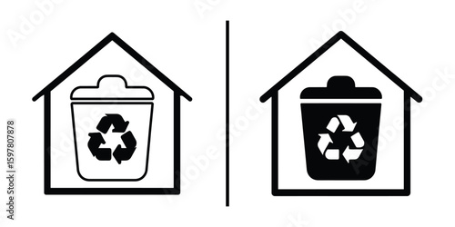Recycling Bins at Home: A simple yet poignant image showcases the practice of recycling within the context of a household.