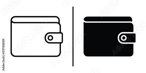Wallet Duo: A modern, minimalistic depiction of two wallets, one in a stark black and the other in crisp outline, representing the choice between simplicity and substance.