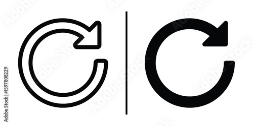 Rotate Symbol Icon: Graphic depiction of rotate icons, representing the concept of repetition, renewal, and digital manipulation in a clean, minimalistic design.