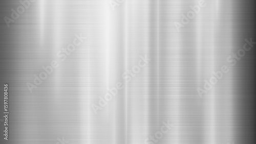Brushed Metal Texture Background with Vertical Light Reflections