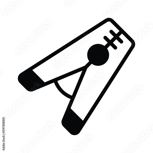 Premium glyph icon of small clothes pin clip