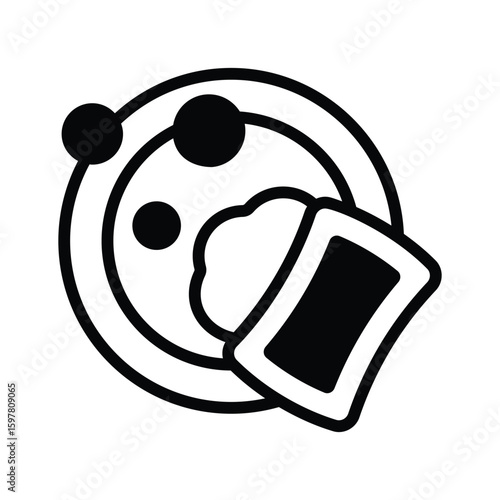 Handy glyph icon of stacked dishwashing dishes
