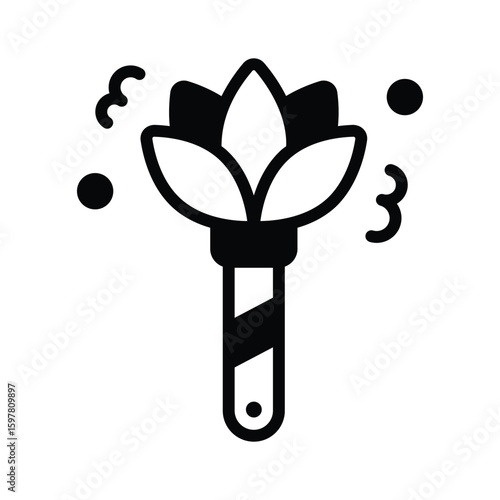 Trendy glyph style icon of small dusting brush