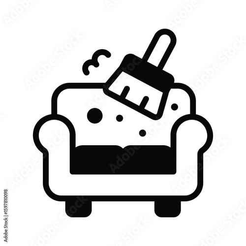 Handy glyph style icon of sofa cleaning session
