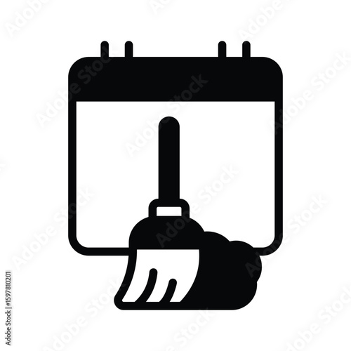 Sleek glyph icon of daily cleaning schedule board