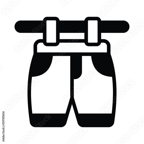 Handy glyph icon of summer shorts clothing